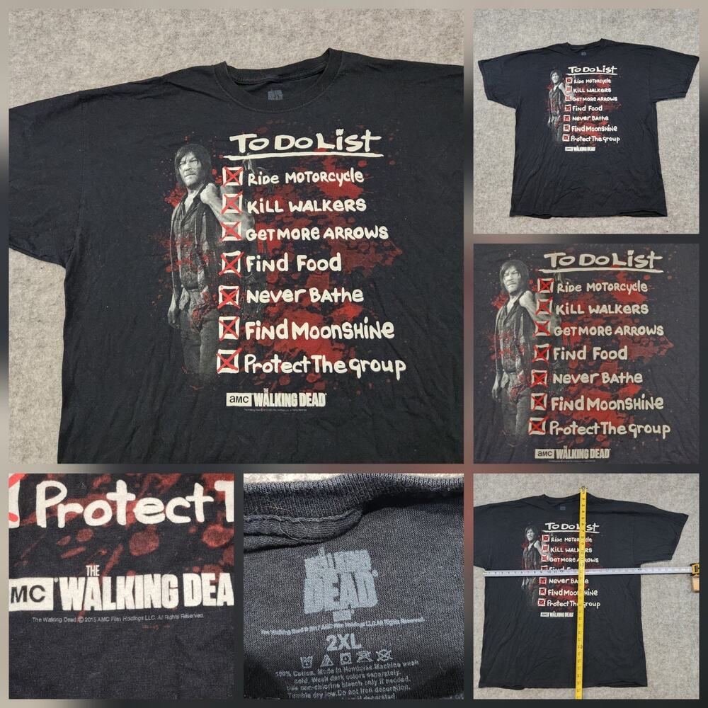 VTG The‎ Walking Dead TWD Mens 2XL Daryl Dixon AMC TV Series Graphic T Shirt